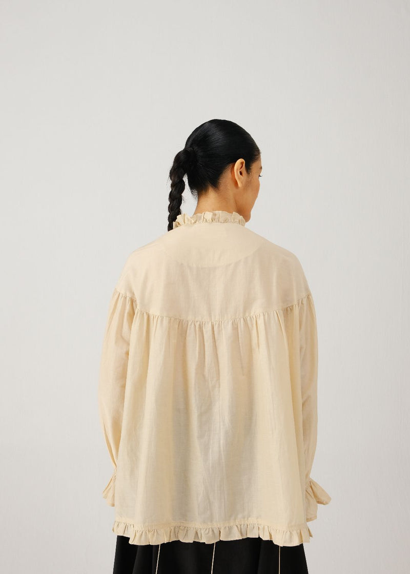 Fiji top-Ivory silk by CORD for women in Singapore