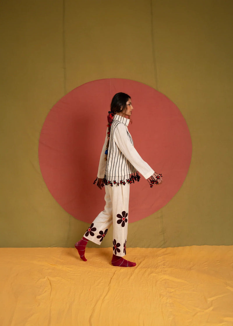 Florist Pants SS-Black, White and Red kala cotton pant/trouser by Ka-Sha in black for women in Singapore