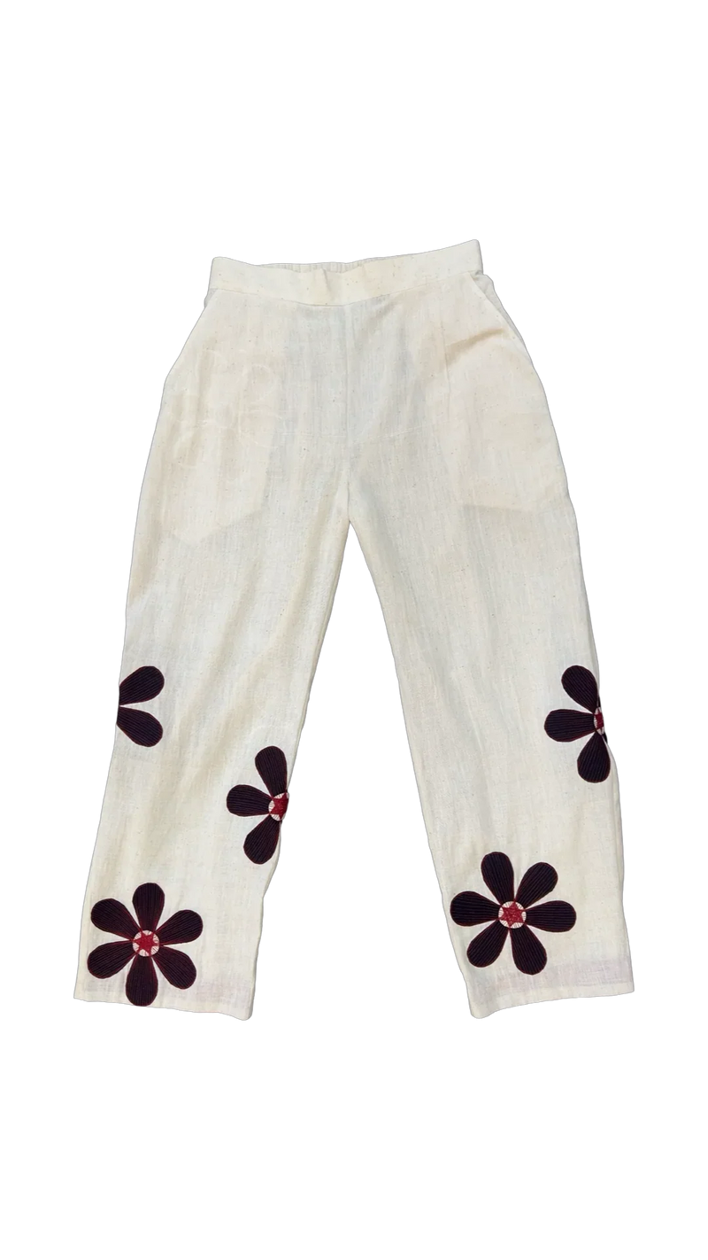 Florist Pants SS-Black, White and Red kala cotton pant/trouser by Ka-Sha in black for women in Singapore