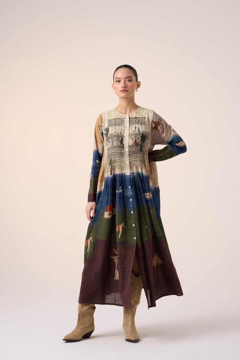 FRIDA DRESS-VILLAGE PRINT cotton by CORD for women in Singapore