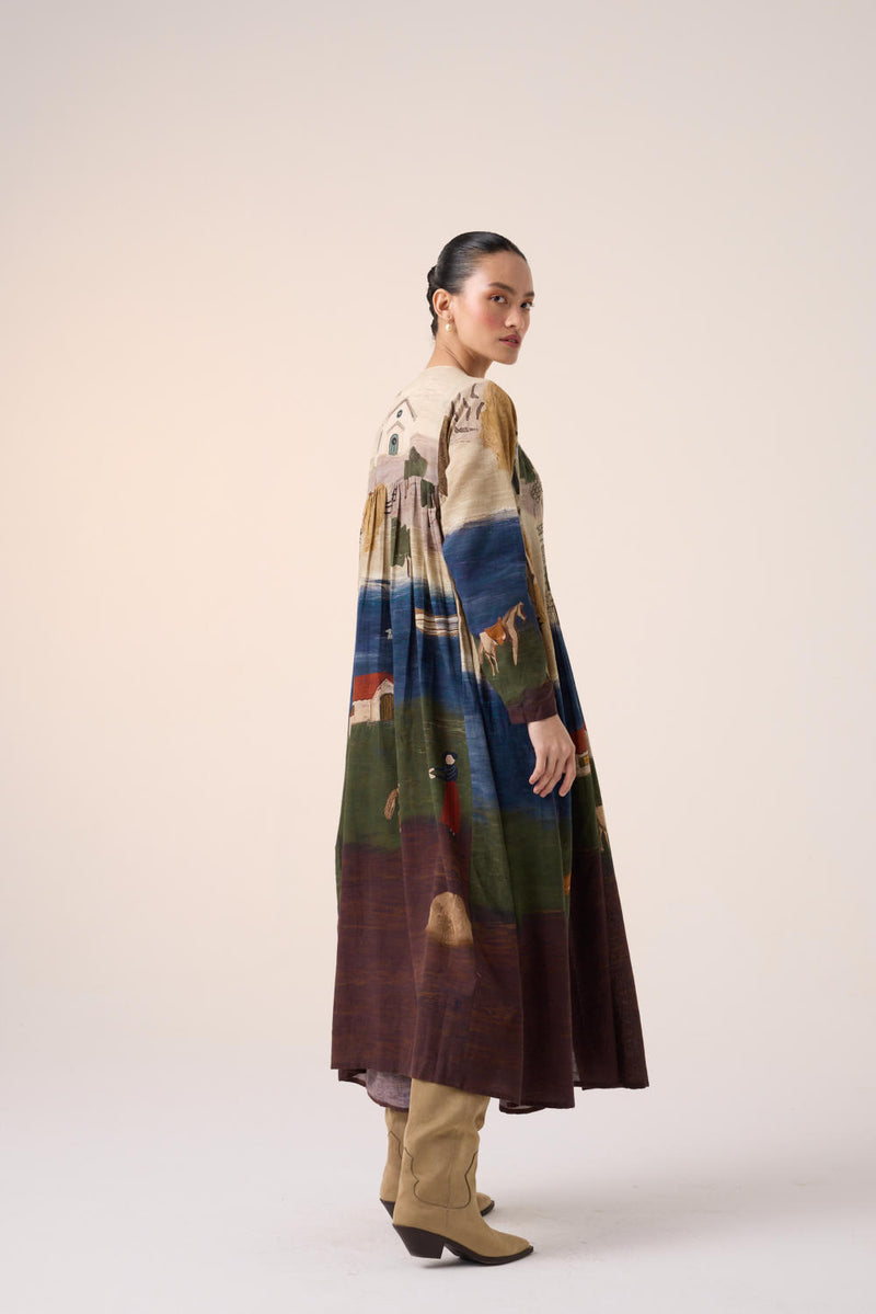 FRIDA DRESS-VILLAGE PRINT cotton by CORD for women in Singapore