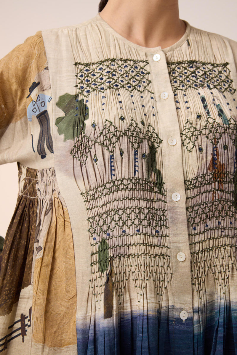 FRIDA DRESS-VILLAGE PRINT cotton by CORD for women in Singapore