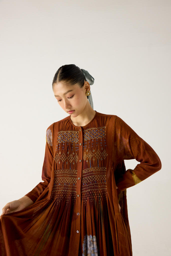 FRIDA DRESS-FOLIAGE cotton by CORD in multi for women in Singapore