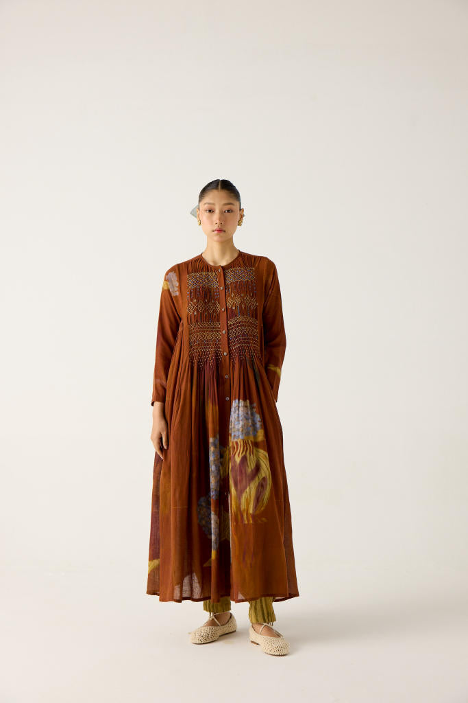 FRIDA DRESS-FOLIAGE cotton by CORD in multi for women in Singapore