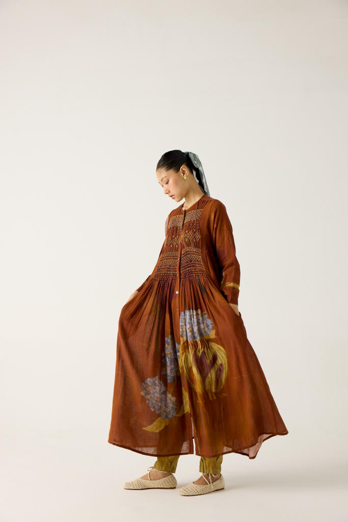 FRIDA DRESS-FOLIAGE cotton by CORD in multi for women in Singapore