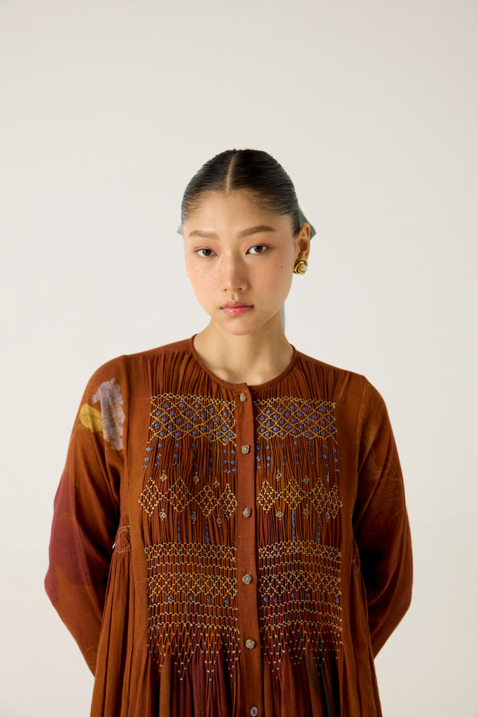 FRIDA DRESS-FOLIAGE cotton by CORD in multi for women in Singapore