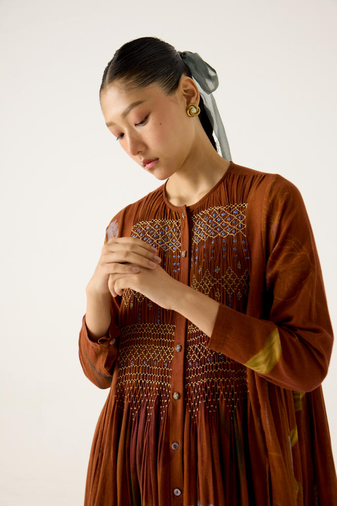 FRIDA DRESS-FOLIAGE cotton by CORD in multi for women in Singapore