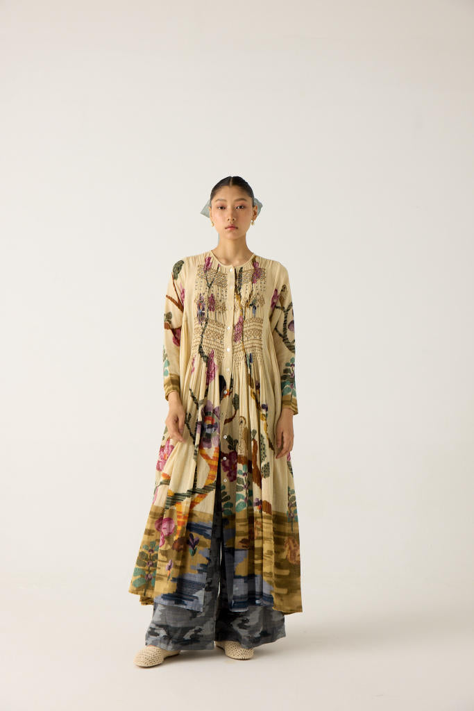 FRIDA SET- SAFARI (FRIDA DRESS+ CAMO PANTS) cotton by CORD in multi for women in Singapore