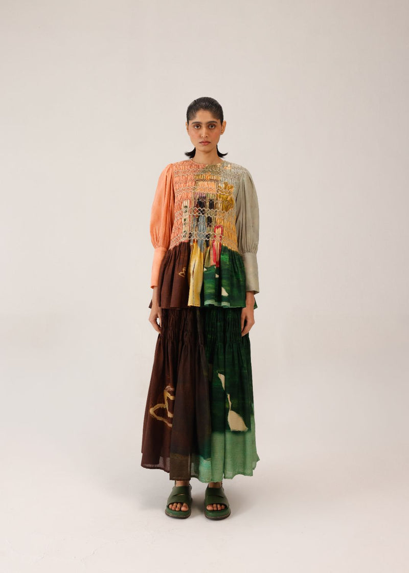 GAIA SET (GAIA TOP + JULY SKIRT) - MORNING COFFEE cotton by CORD for women in Singapore