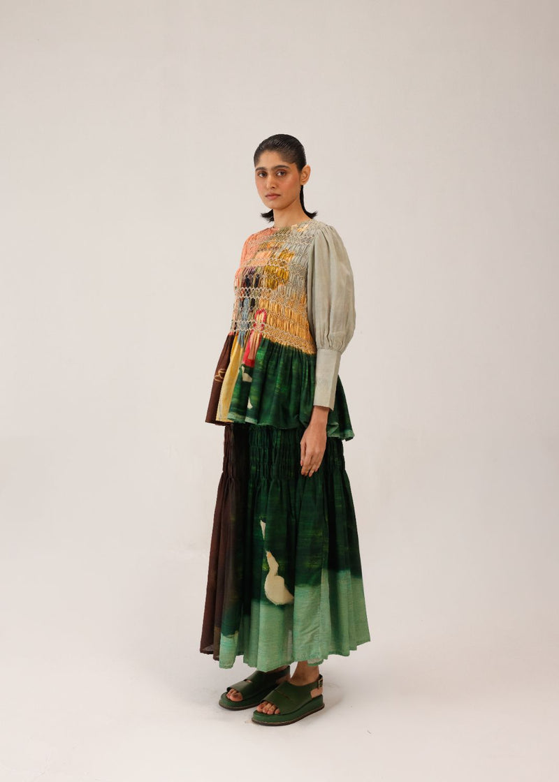 GAIA SET (GAIA TOP + JULY SKIRT) - MORNING COFFEE cotton by CORD for women in Singapore