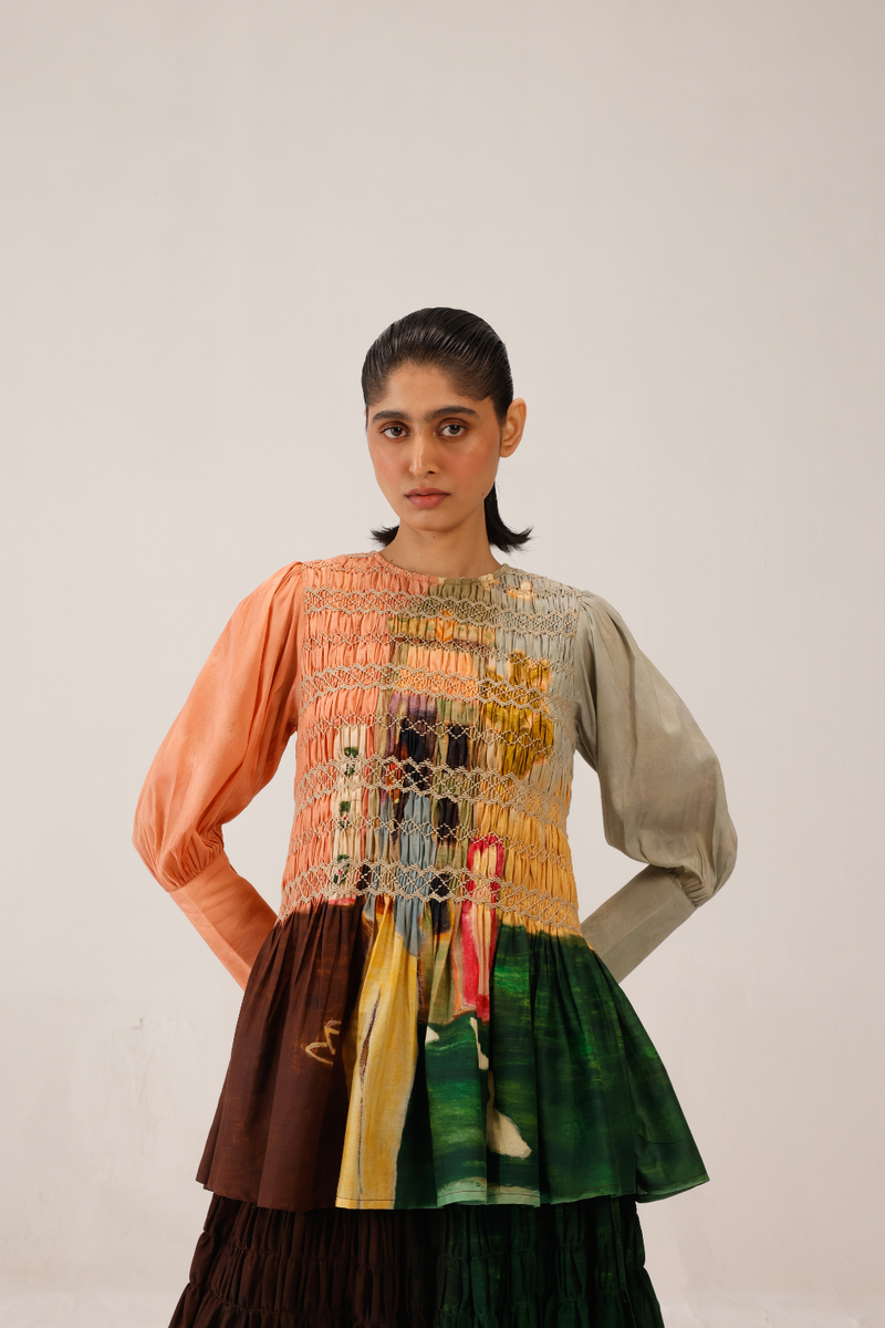 GAIA TOP - MORNING COFFEE cotton by CORD for women in Singapore