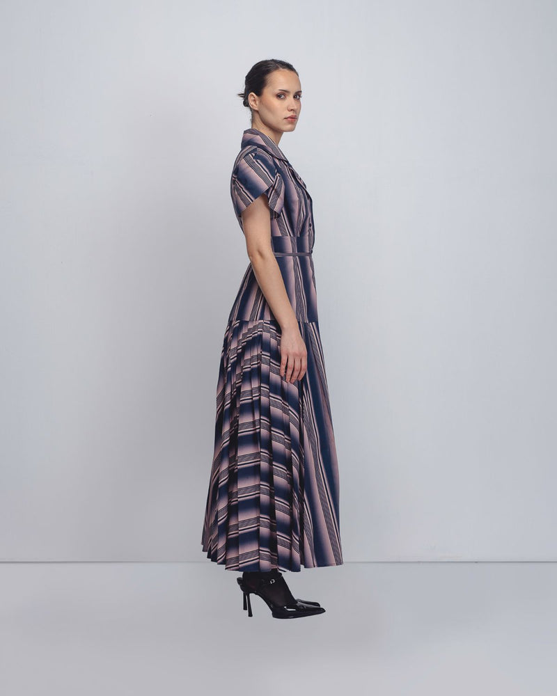 Gami Dress - Pink + Navy Stripe cotton Buy Gami Dress - Pink + Navy Stripe from C&W | Dresses for Women by Leh Studios in pink color for women in Singapore