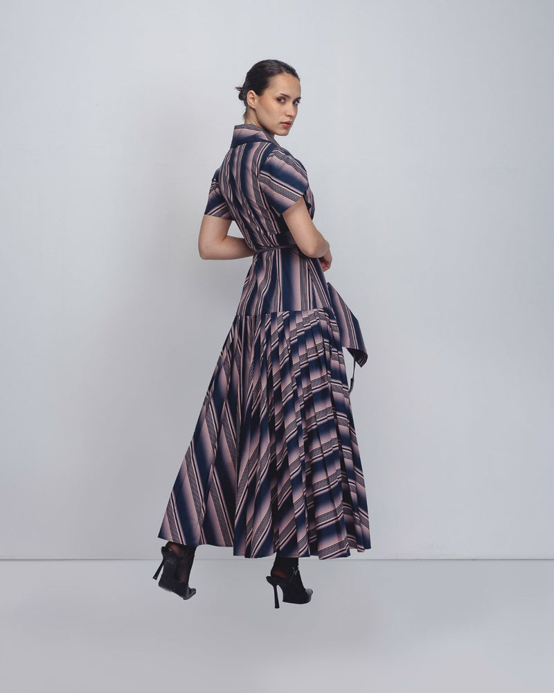 Gami Dress - Pink + Navy Stripe cotton Buy Gami Dress - Pink + Navy Stripe from C&W | Dresses for Women by Leh Studios in pink color for women in Singapore