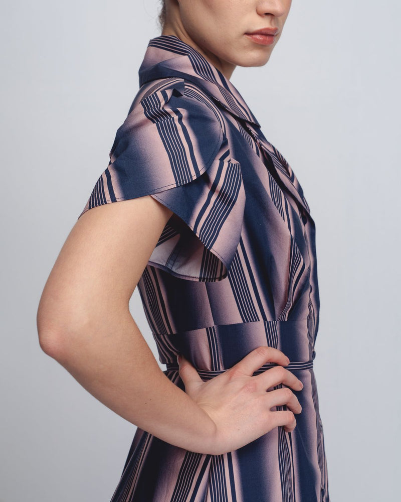 Gami Dress - Pink + Navy Stripe cotton Buy Gami Dress - Pink + Navy Stripe from C&W | Dresses for Women by Leh Studios in pink color for women in Singapore