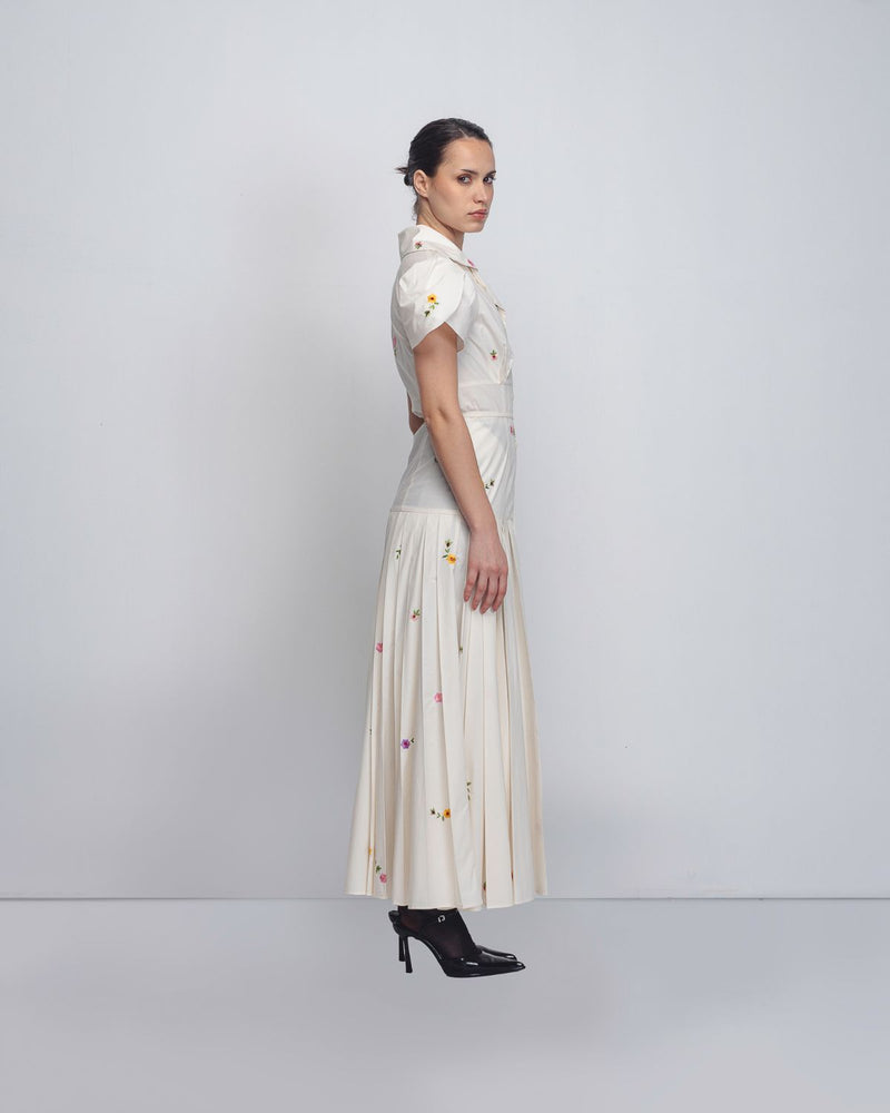 Gami Embroidered Dress - White cotton Buy Gami Embroidered Dress - White from C&W | Dresses for Women by Leh Studios in white color for women in Singapore