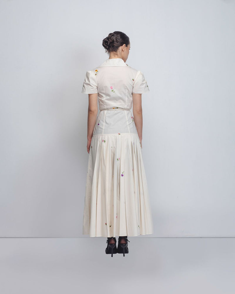 Gami Embroidered Dress - White cotton Buy Gami Embroidered Dress - White from C&W | Dresses for Women by Leh Studios in white color for women in Singapore