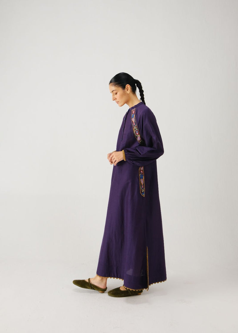 Goa dress-Ink band emb. silk by CORD for women in Singapore