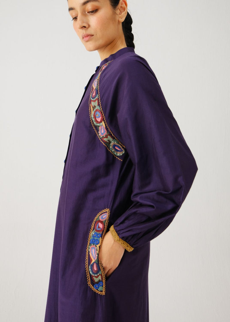 Goa dress-Ink band emb. silk by CORD for women in Singapore