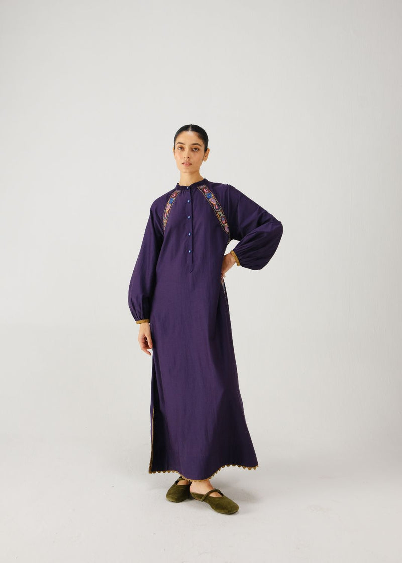 Goa dress-Ink band emb. silk by CORD for women in Singapore