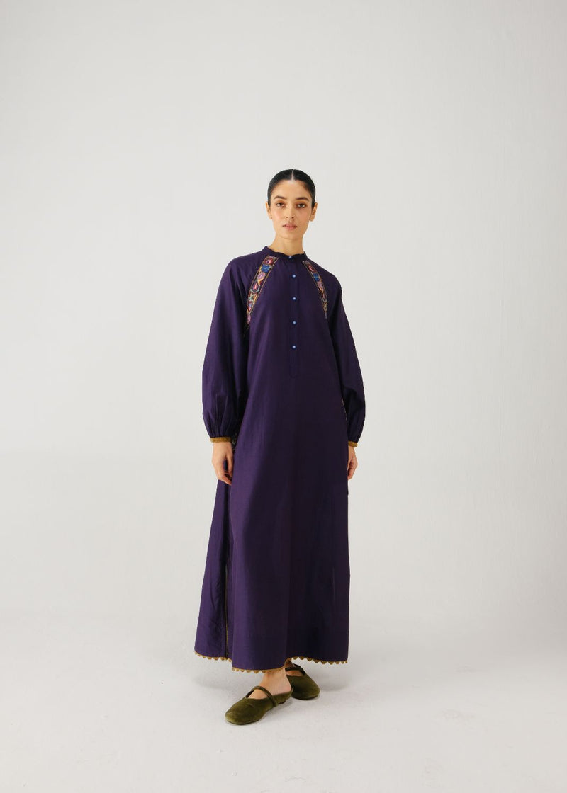 Goa dress-Ink band emb. silk by CORD for women in Singapore
