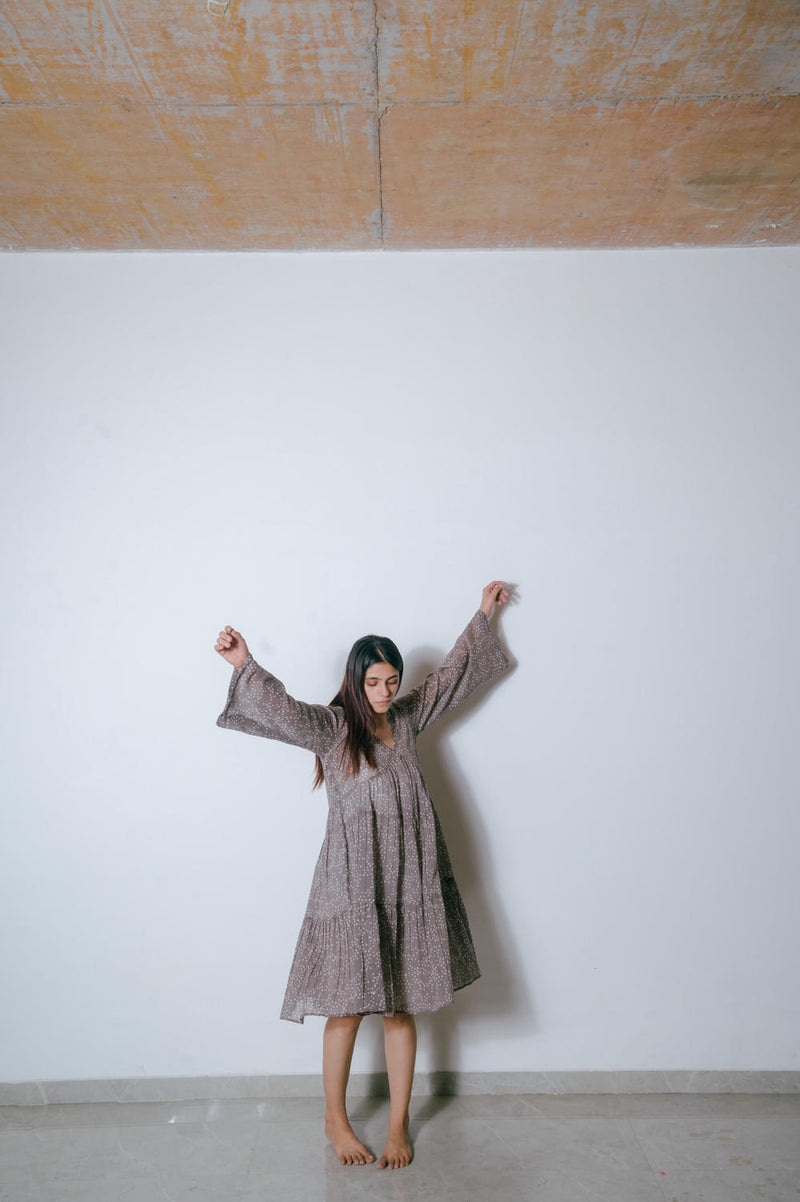 Harbour Grey Dress cotton Dress by Homegrown by Alterego for women in Singapore