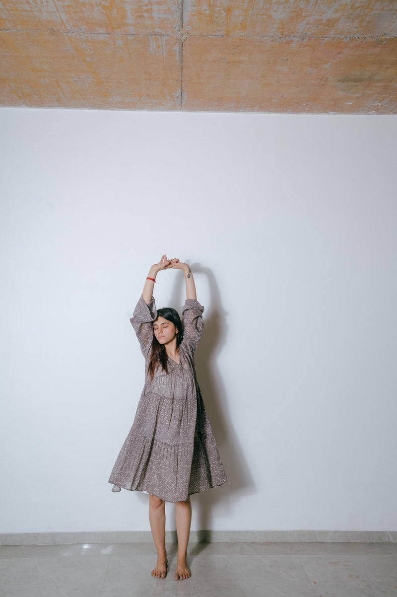 Harbour Grey Dress cotton Dress by Homegrown by Alterego for women in Singapore