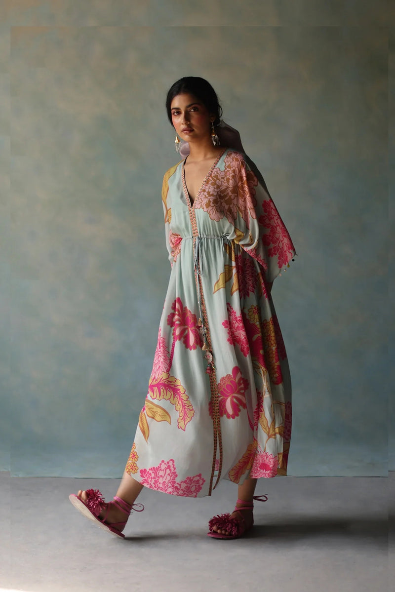 GUL ICE BLUE KAFTAN DRESS
