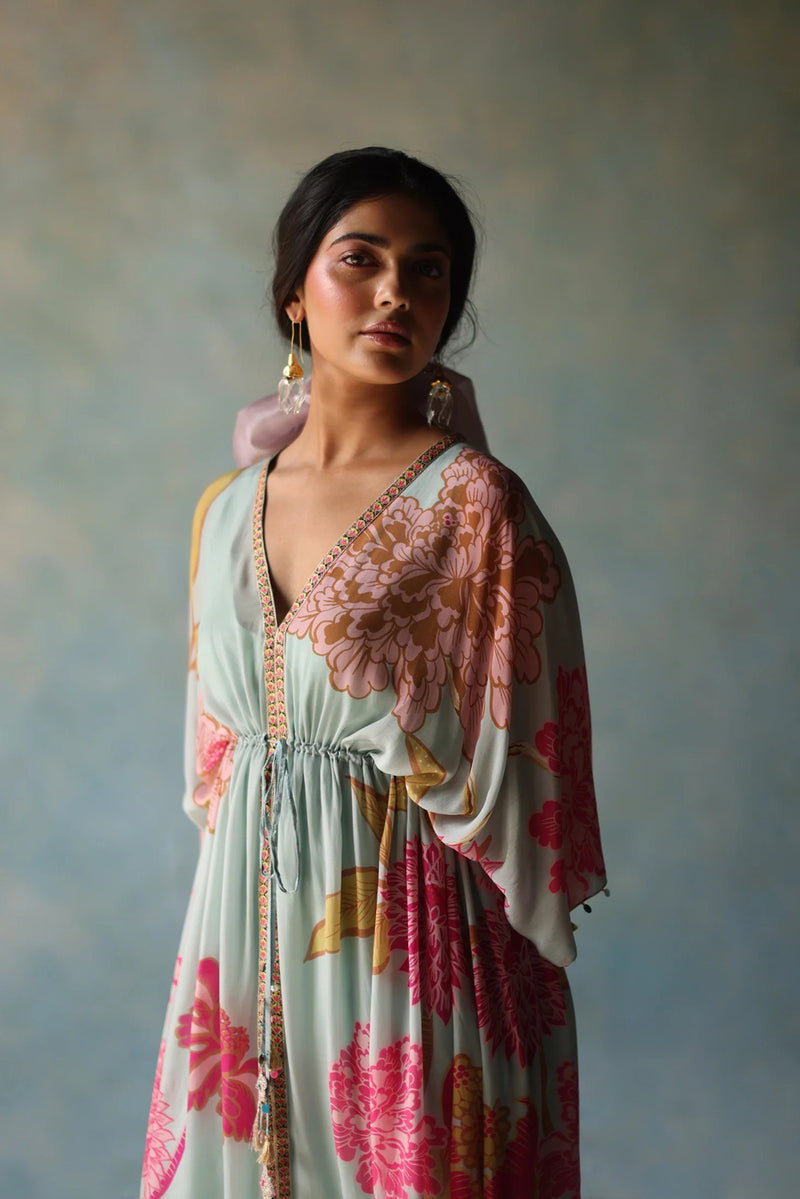 GUL ICE BLUE KAFTAN DRESS