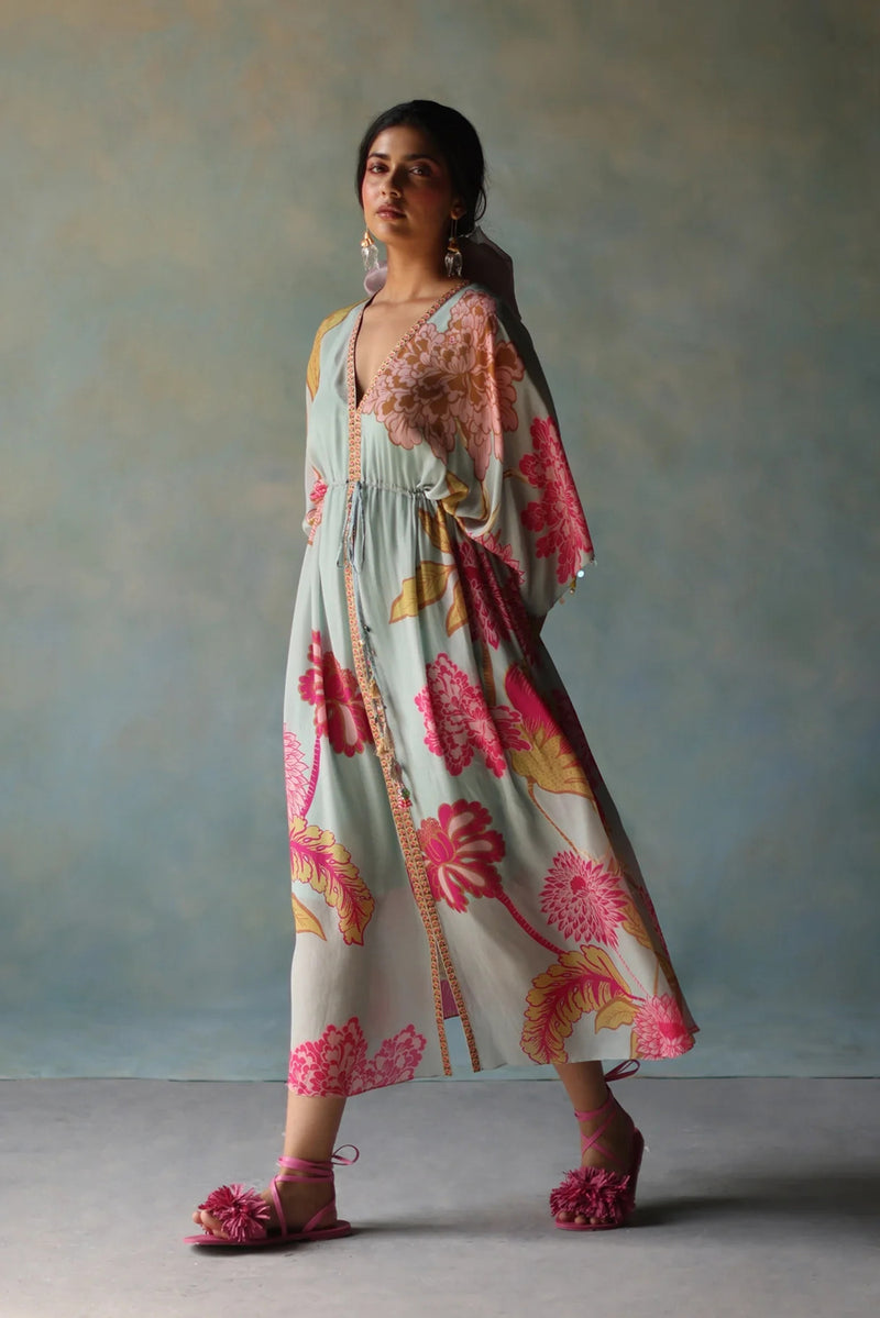 GUL ICE BLUE KAFTAN DRESS