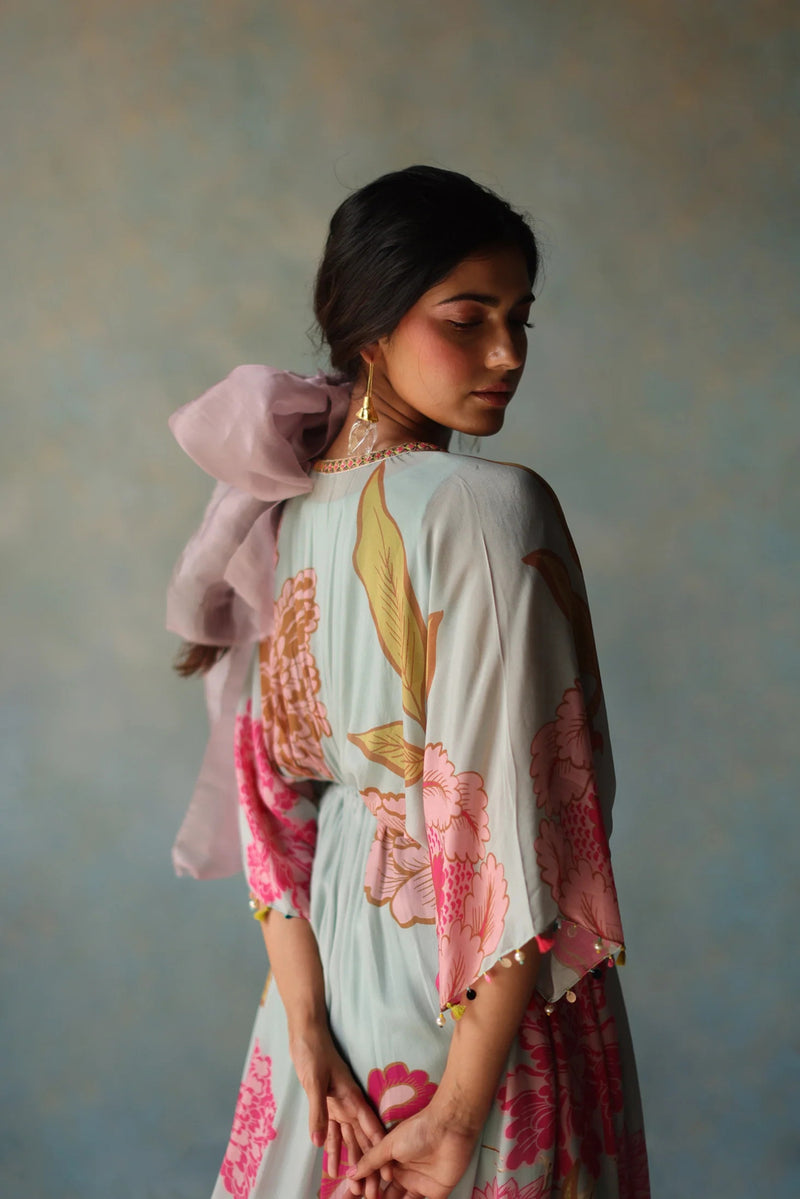 GUL ICE BLUE KAFTAN DRESS