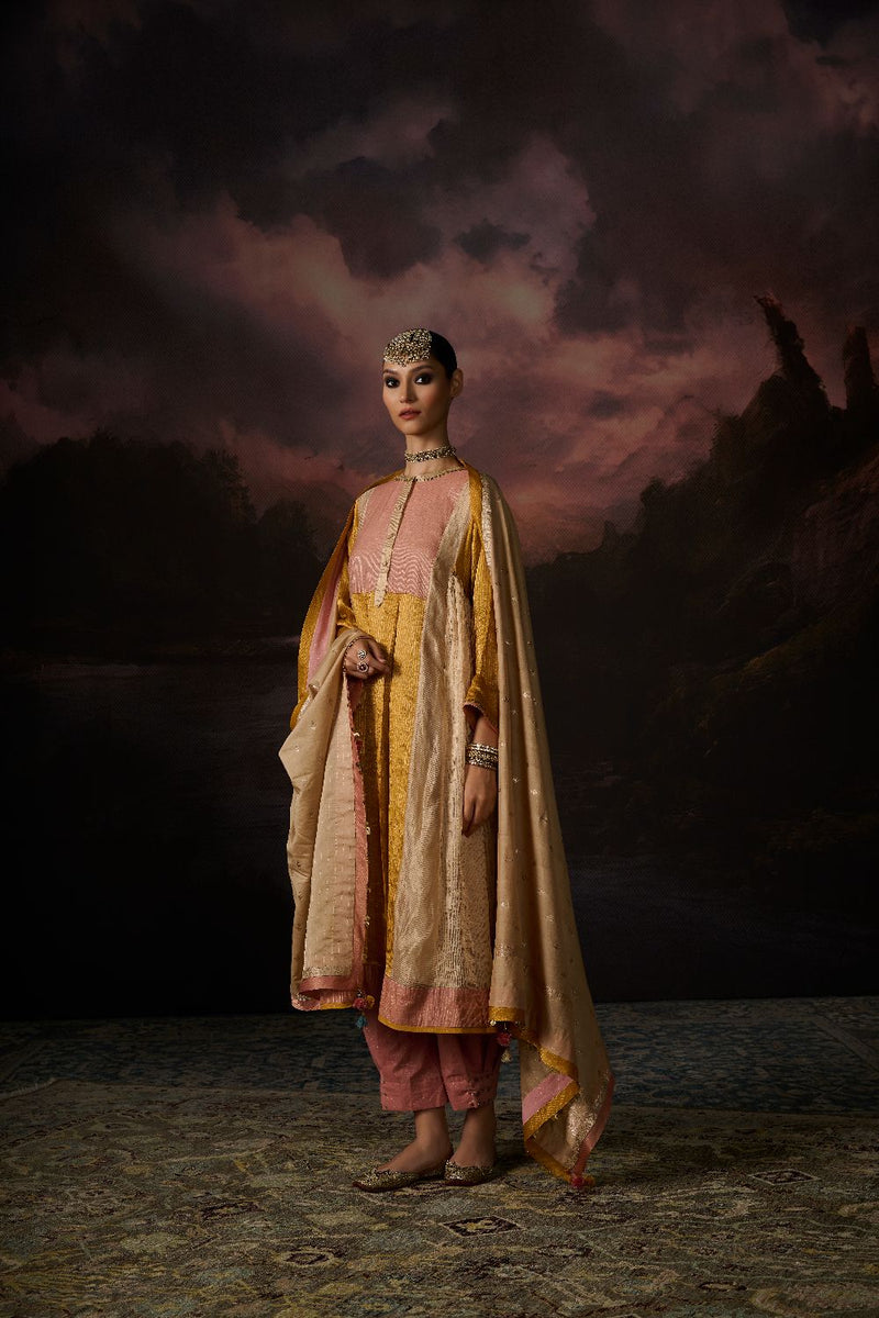 GUL KURTA chanderi by SWATTI KAPOOR in multi color for women in Singapore