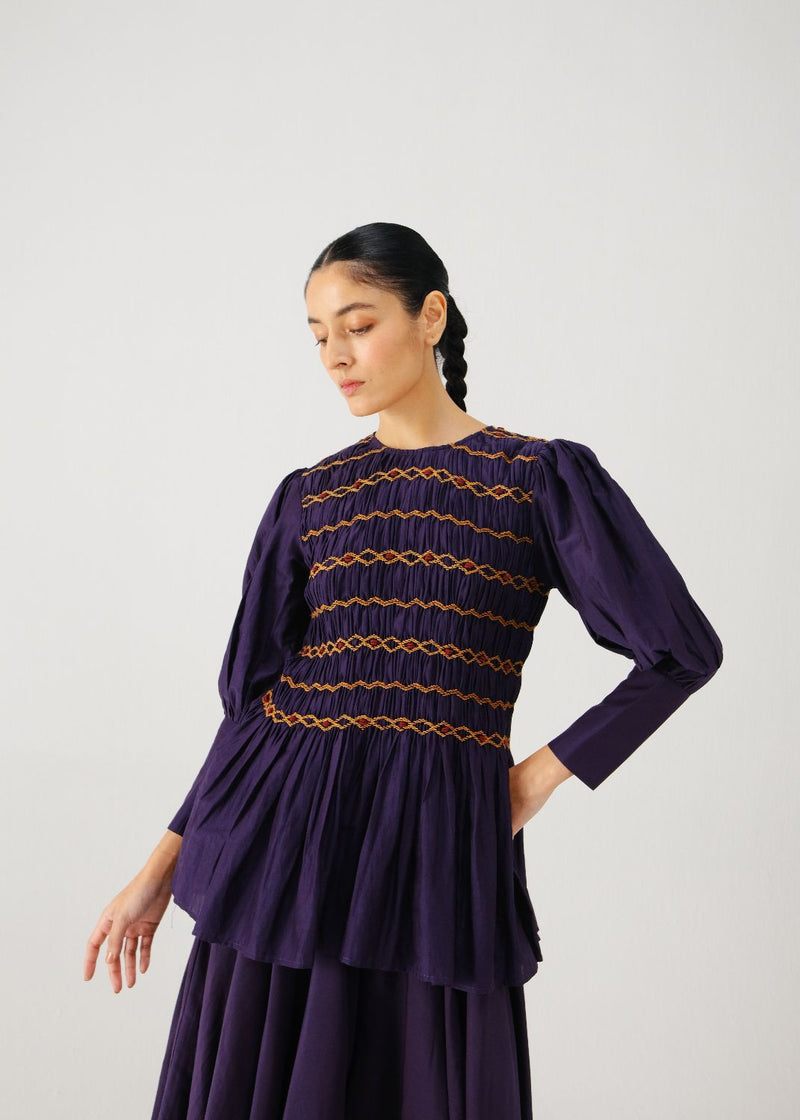 Gaia top-Ink silk by CORD for women in Singapore