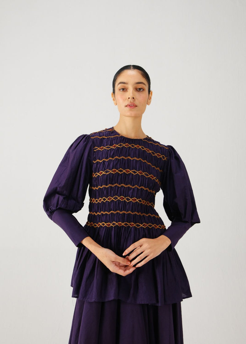 Gaia top-Ink silk by CORD for women in Singapore