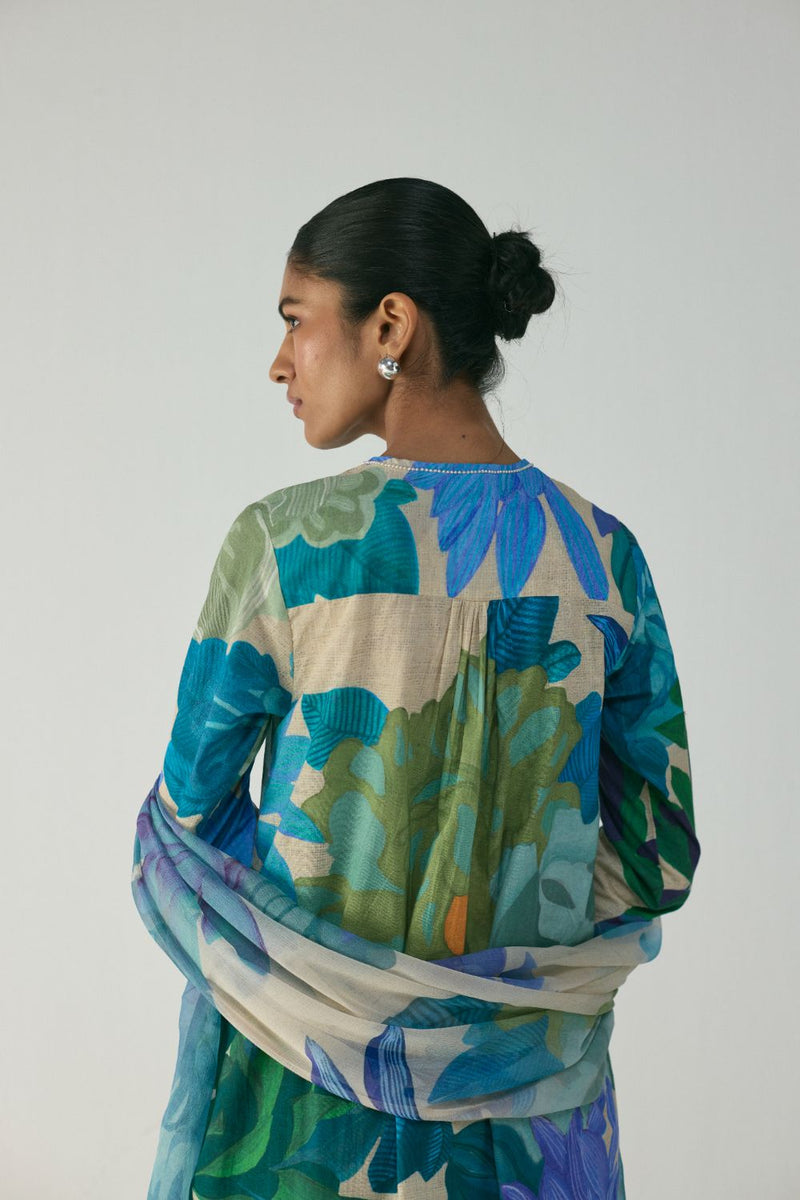 Garden Party Chiffon Dupatta chiffon by YAM in multi color for women in Singapore