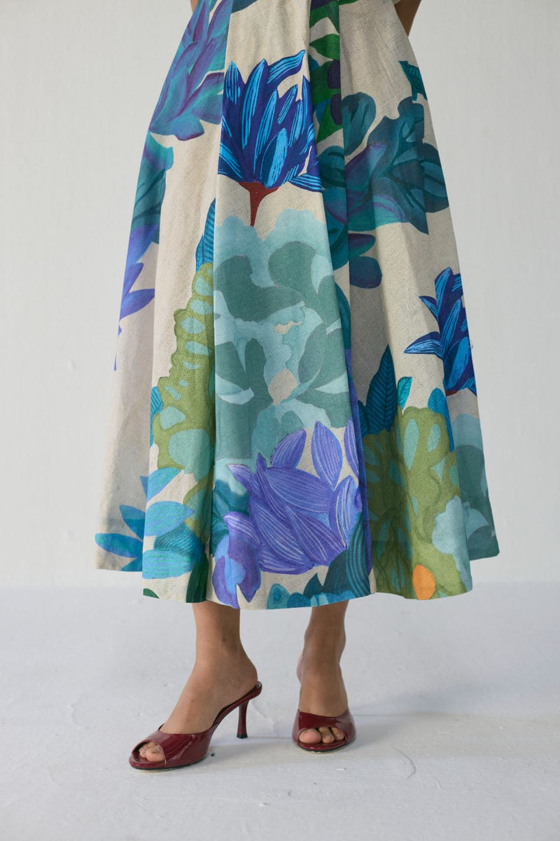 Garden Party Shirt Dress poplin by YAM in multi color for women in Singapore