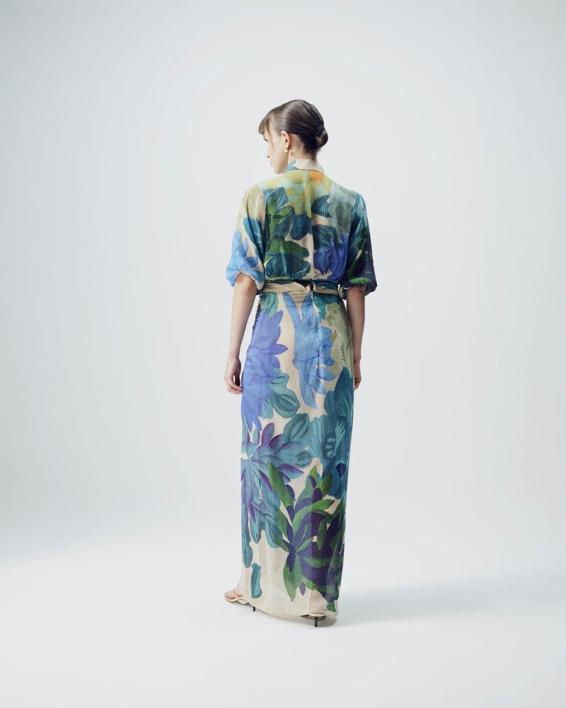 Garden Party Tie Up Top & Skirt Set mul by YAM in multi color for women in Singapore