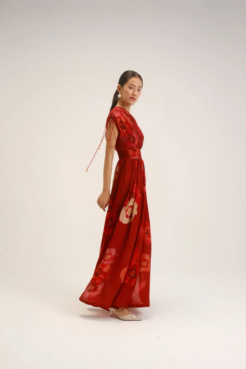 Gardenia Red One Shoulder Dress