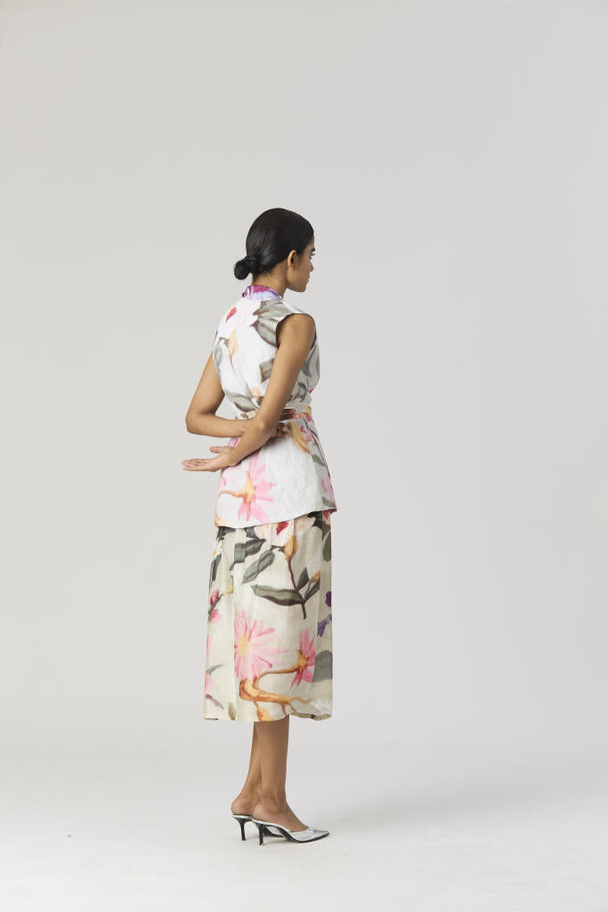 GIA JACKET & SKIRT SET silk by Yam in mint color for women in Singapore