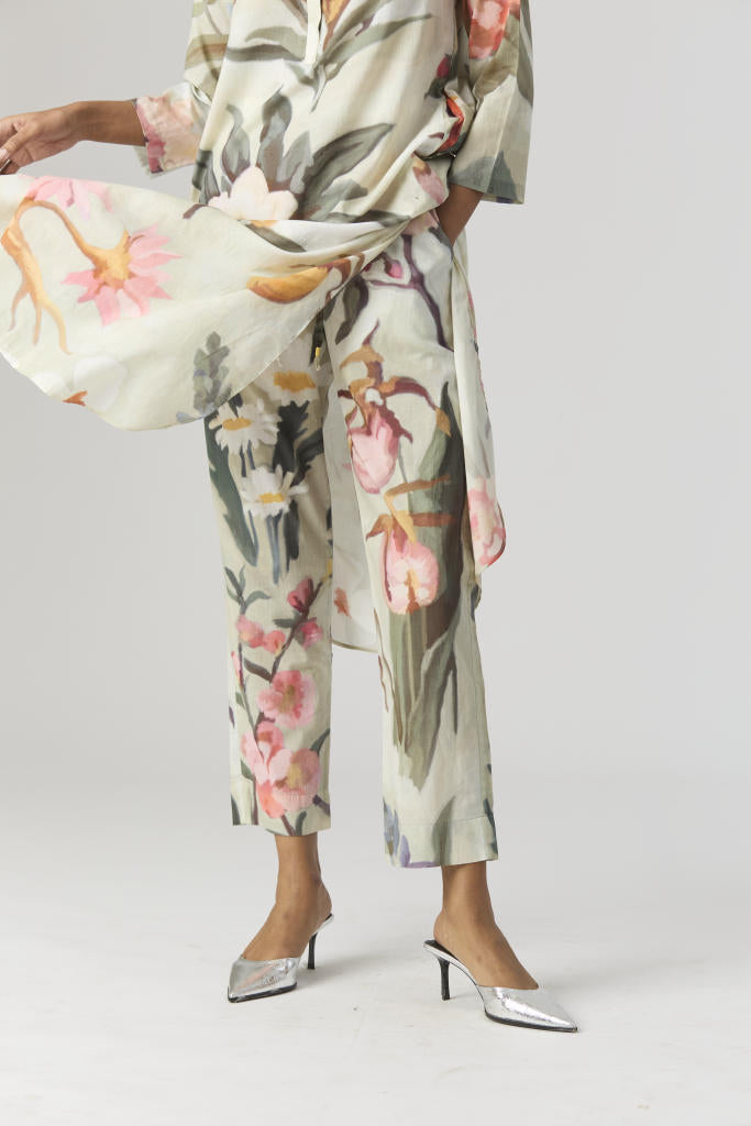 GIA LONG KURTA SET cotton by Yam in mint color for women in Singapore