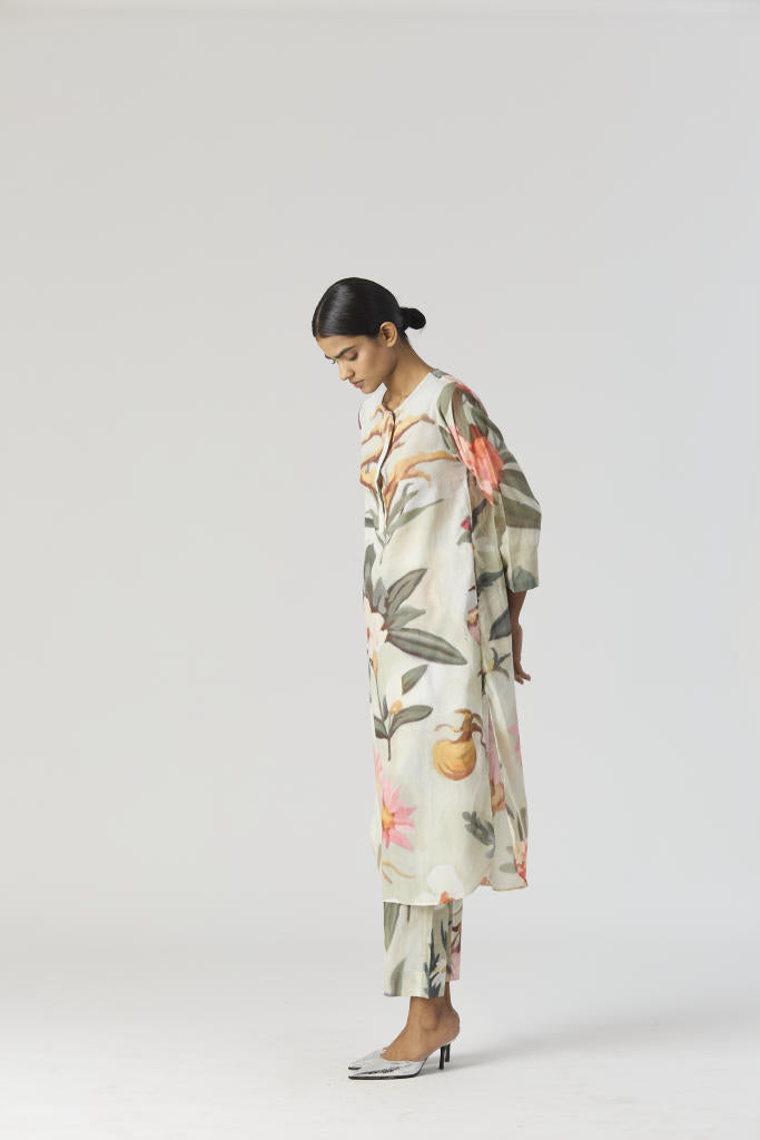 GIA LONG KURTA SET cotton by Yam in mint color for women in Singapore
