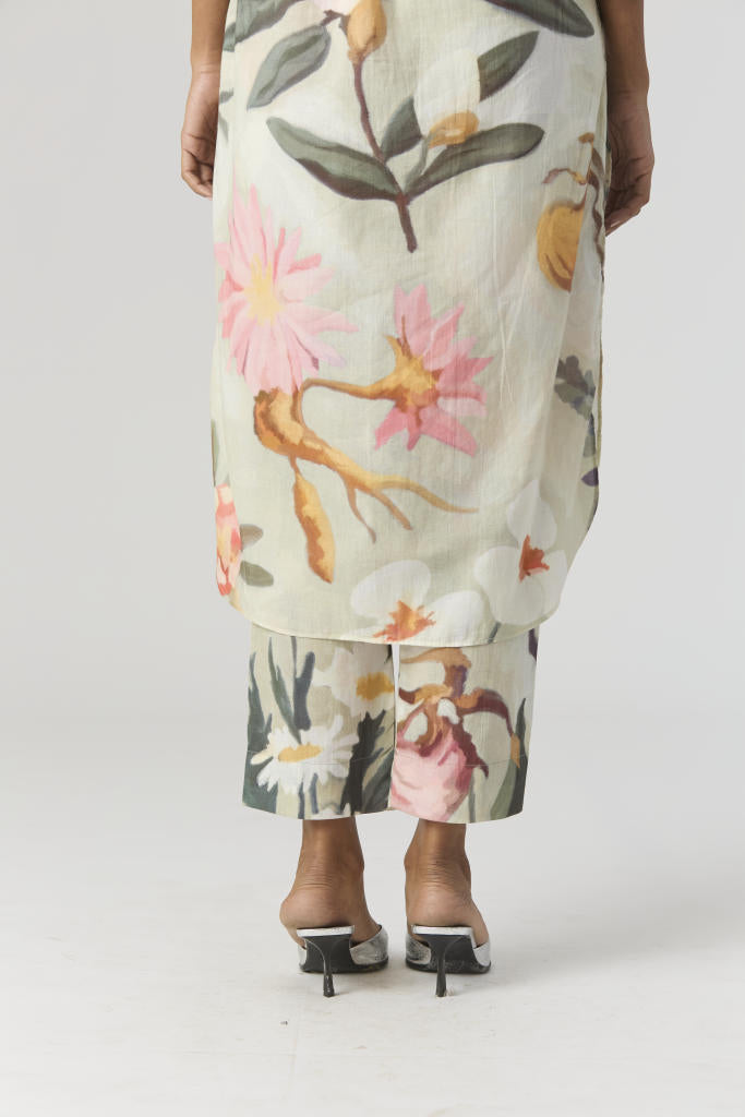 GIA LONG KURTA SET cotton by Yam in mint color for women in Singapore