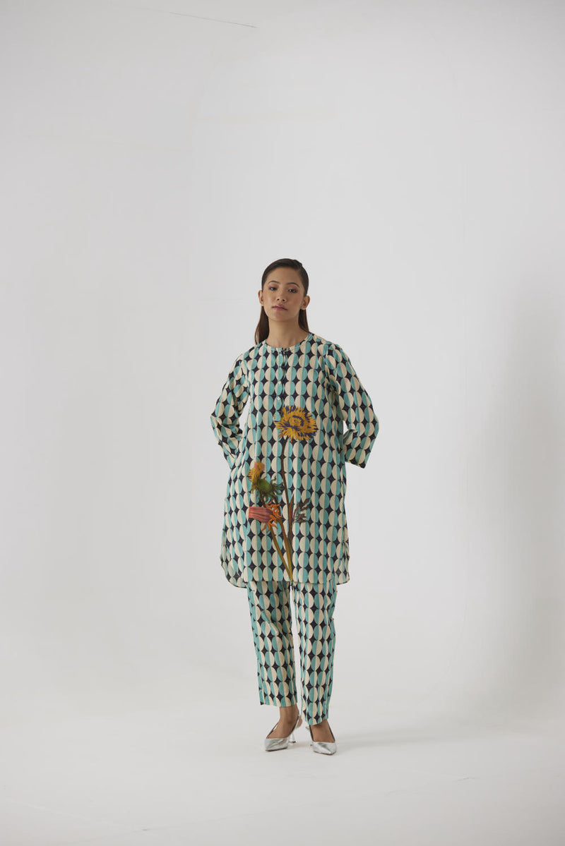 GIFU SHORT COTTON KURTA SET cotton by Yam in multi color for women in Singapore