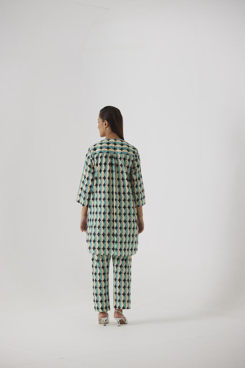 GIFU SHORT COTTON KURTA SET cotton by Yam in multi color for women in Singapore