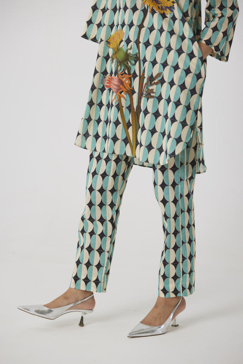 GIFU SHORT COTTON KURTA SET cotton by Yam in multi color for women in Singapore