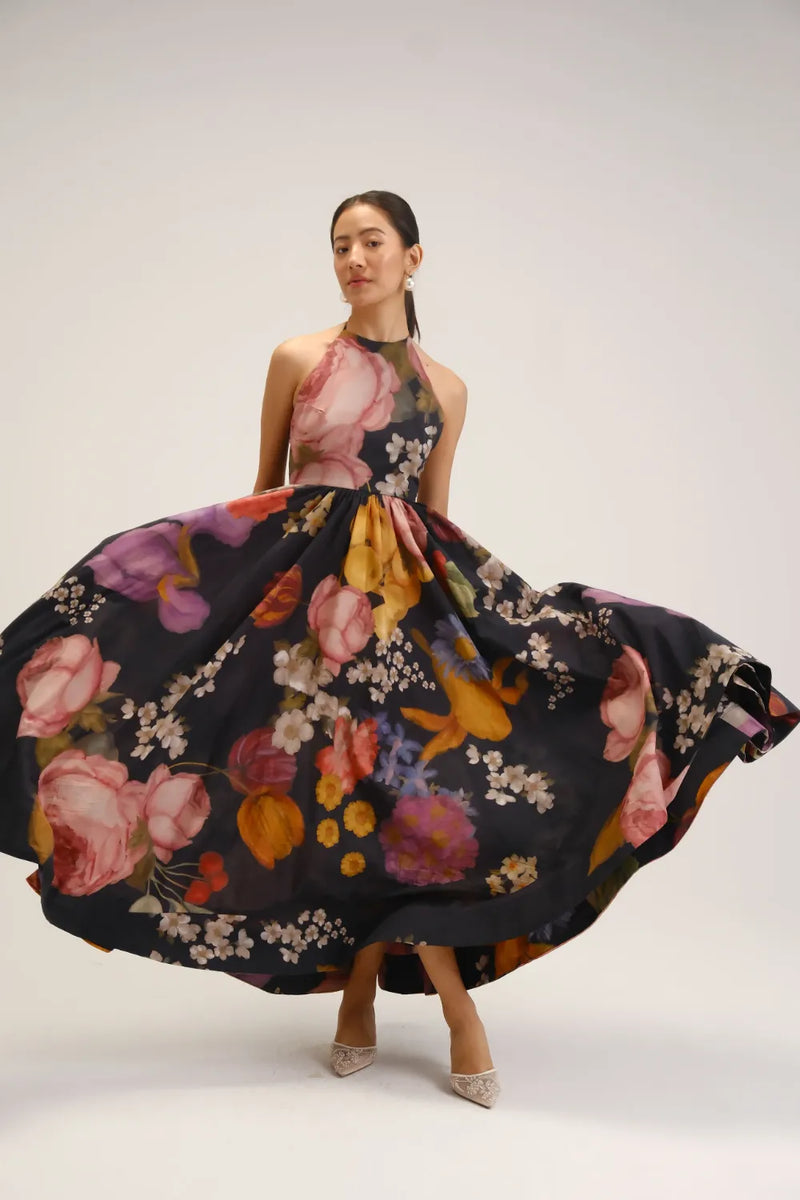 Glory Black Halter Neck Dress