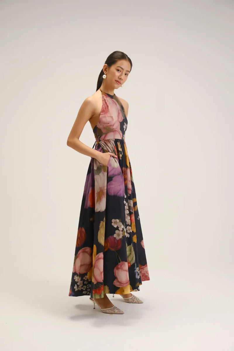 Glory Black Halter Neck Dress