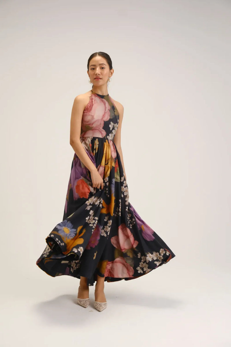 Glory Black Halter Neck Dress