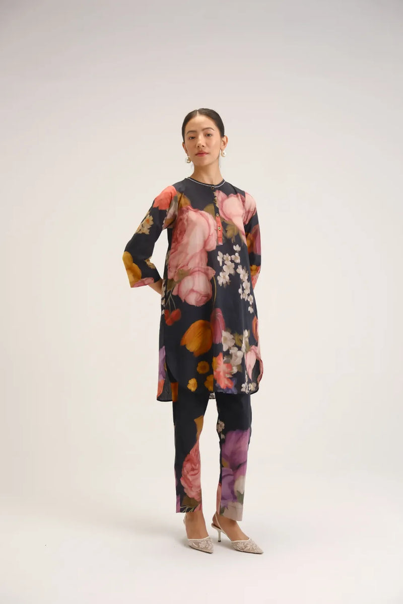 Glory Black Short Kurta Set