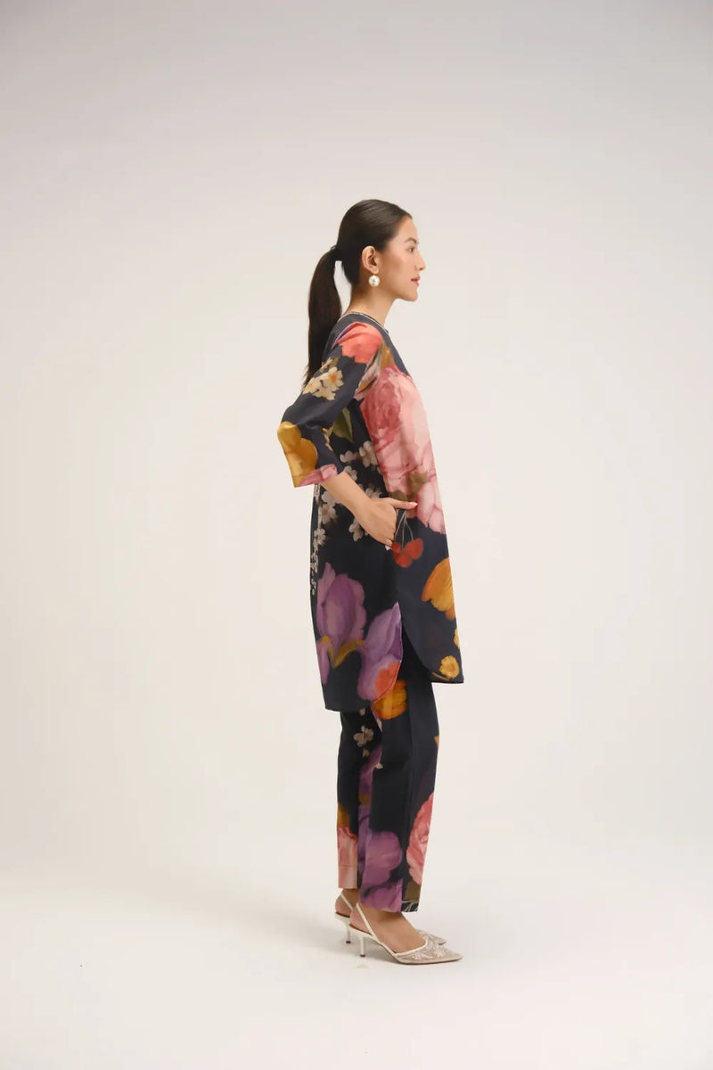 Glory Black Short Kurta Set