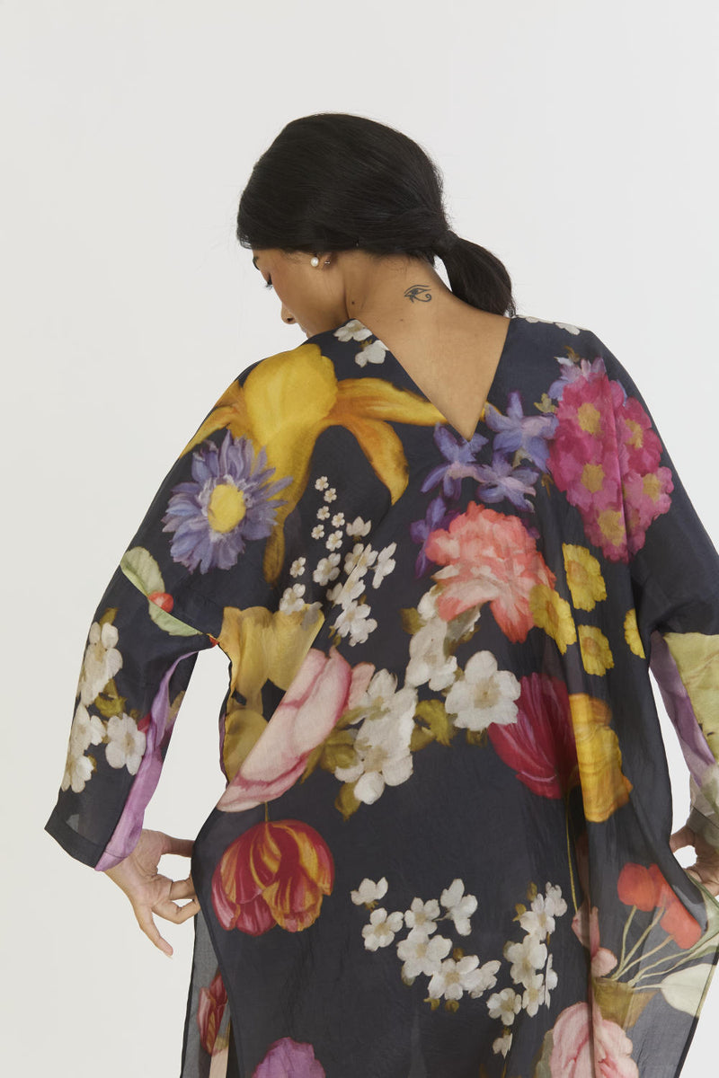GLORY BLACK SILK KAFTAN SET silk by Yam for women in Singapore